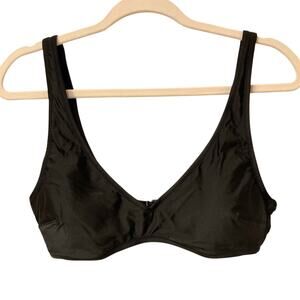 NWT Aerie Scoop Padded Bikini Top Real Good Collection in Black Size Large